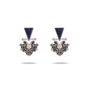 گوشواره ماهتاب با سنگ لاجورد