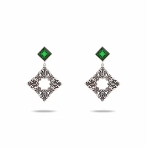 گوشواره حریر سبز